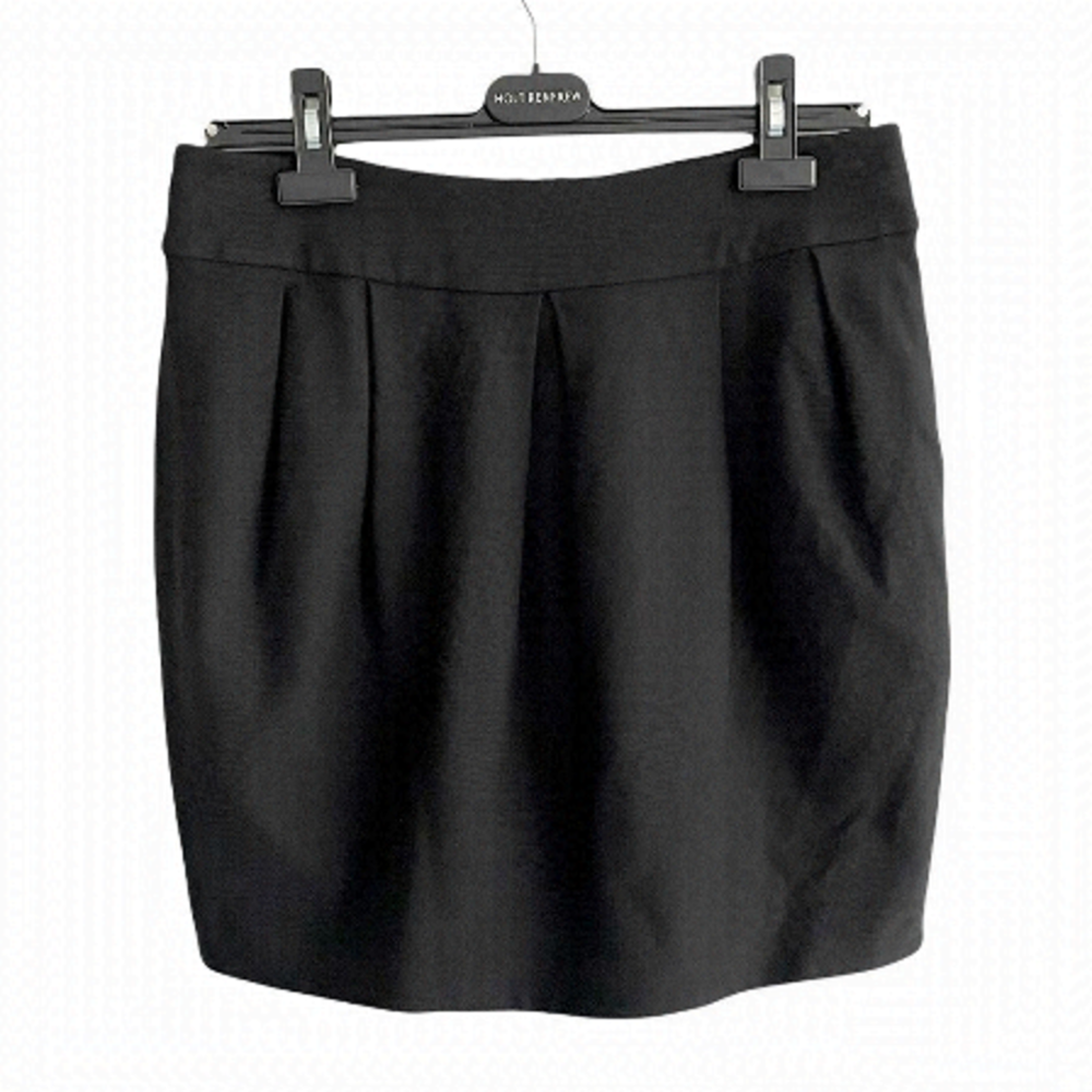 PINK TARTAN Stretch Pleated Mini Skirt Black 8